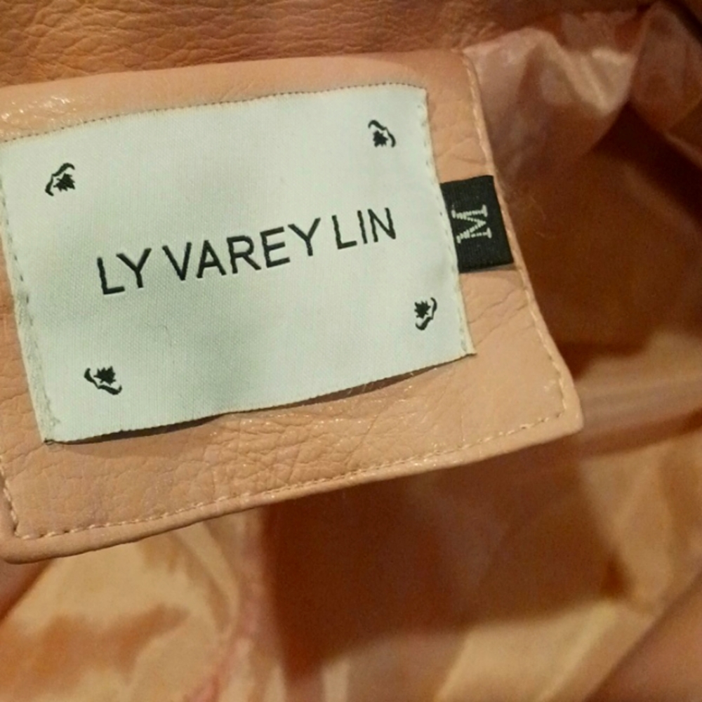 Soft pink faux leather jacket
